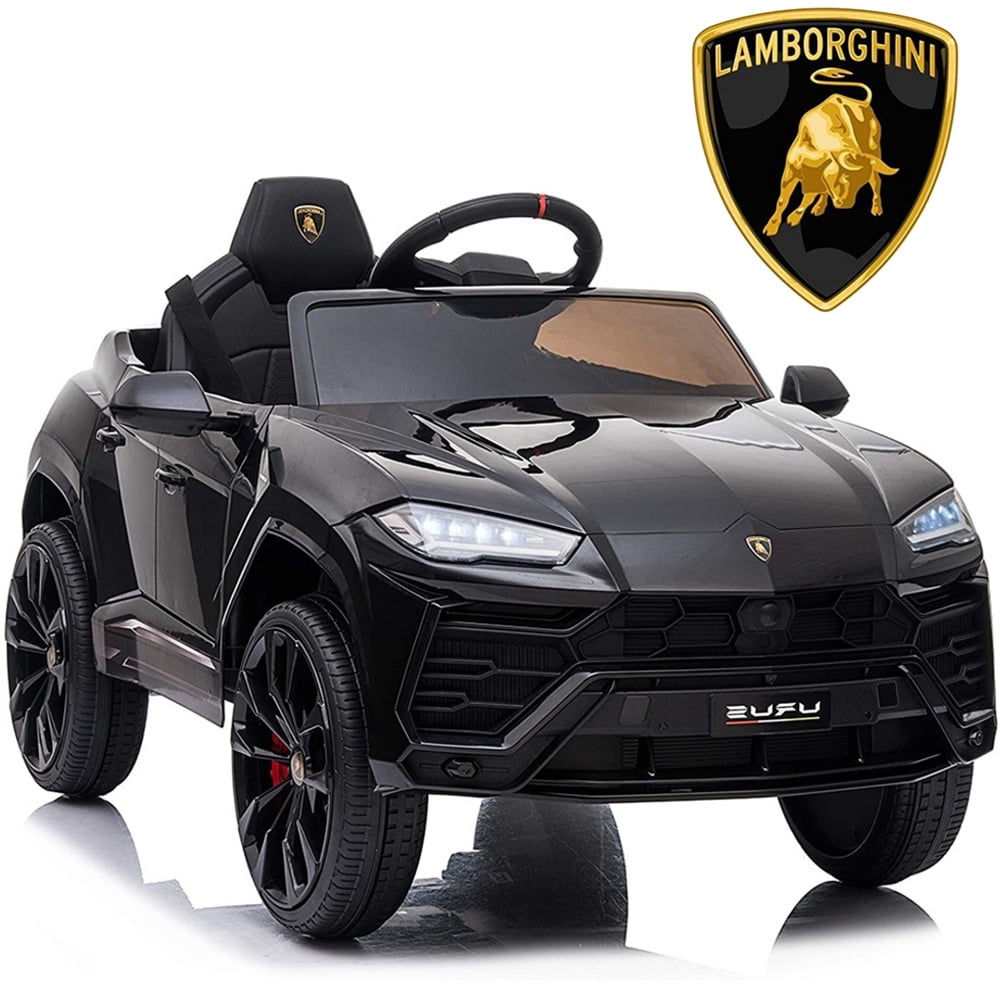 Lamborghini Urus 12V Electric Powered Ride on Car Toys for Girls Boys, Black Kids Electric Vehicles Ride on Toys with Remote Control, Foot Pedal, MP3 Player and LED Headlights, CL61