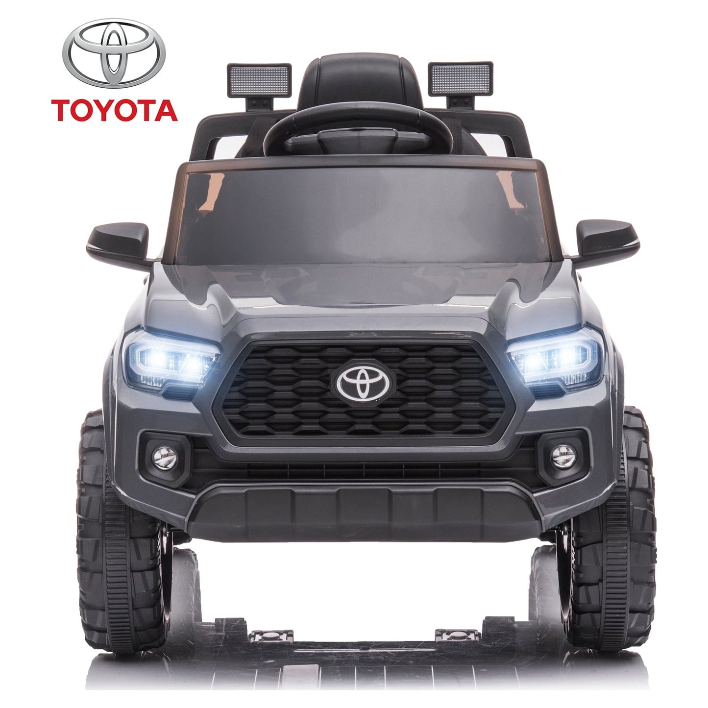 Licensed Toyota Tacoma Electric Ride on Vehicle for Kids, 12V Powered Ride on Car Toys with Remote Control, LED Lights, MP3 Player, Green