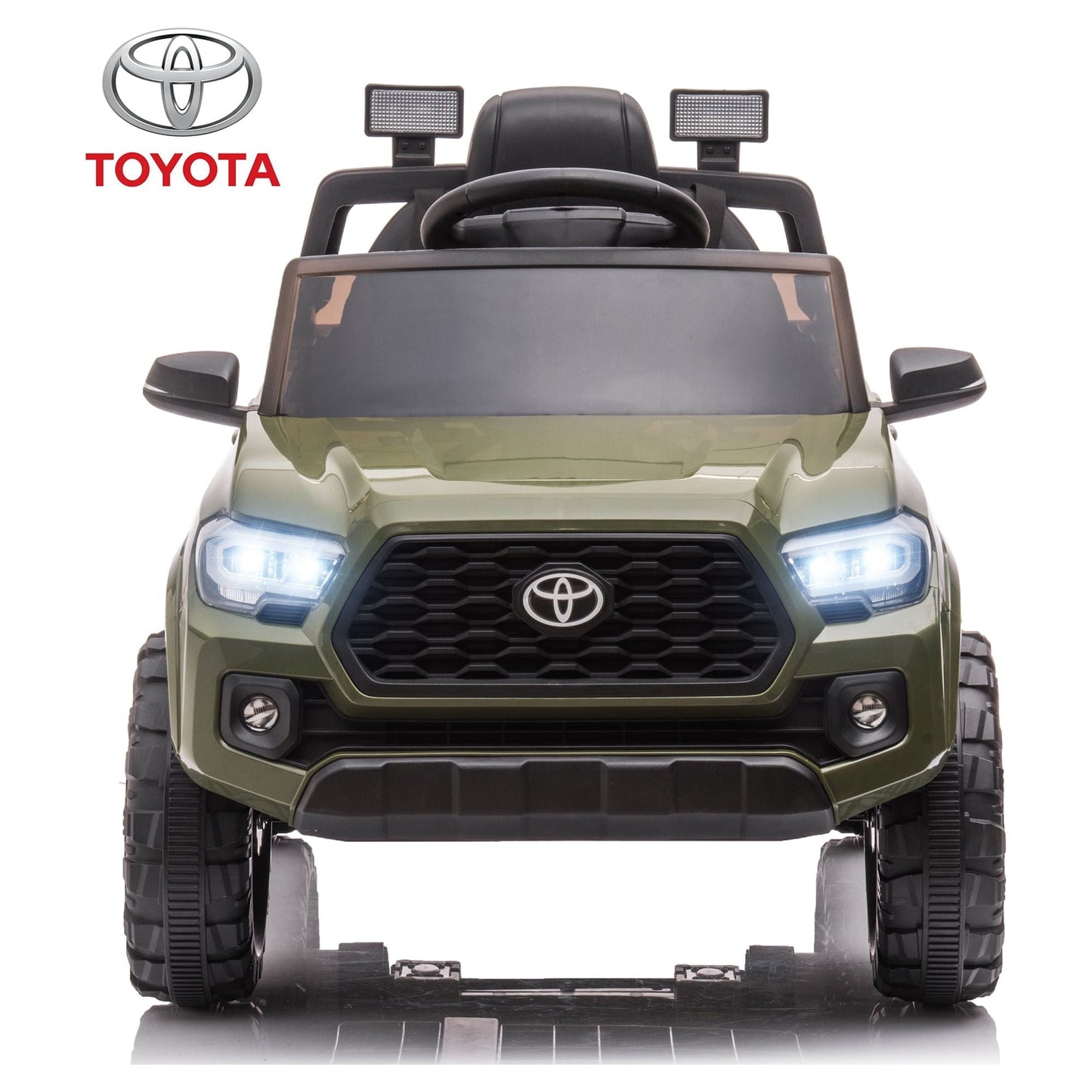Licensed Toyota Tacoma Electric Ride on Vehicle for Kids, 12V Powered Ride on Car Toys with Remote Control, LED Lights, MP3 Player, Green