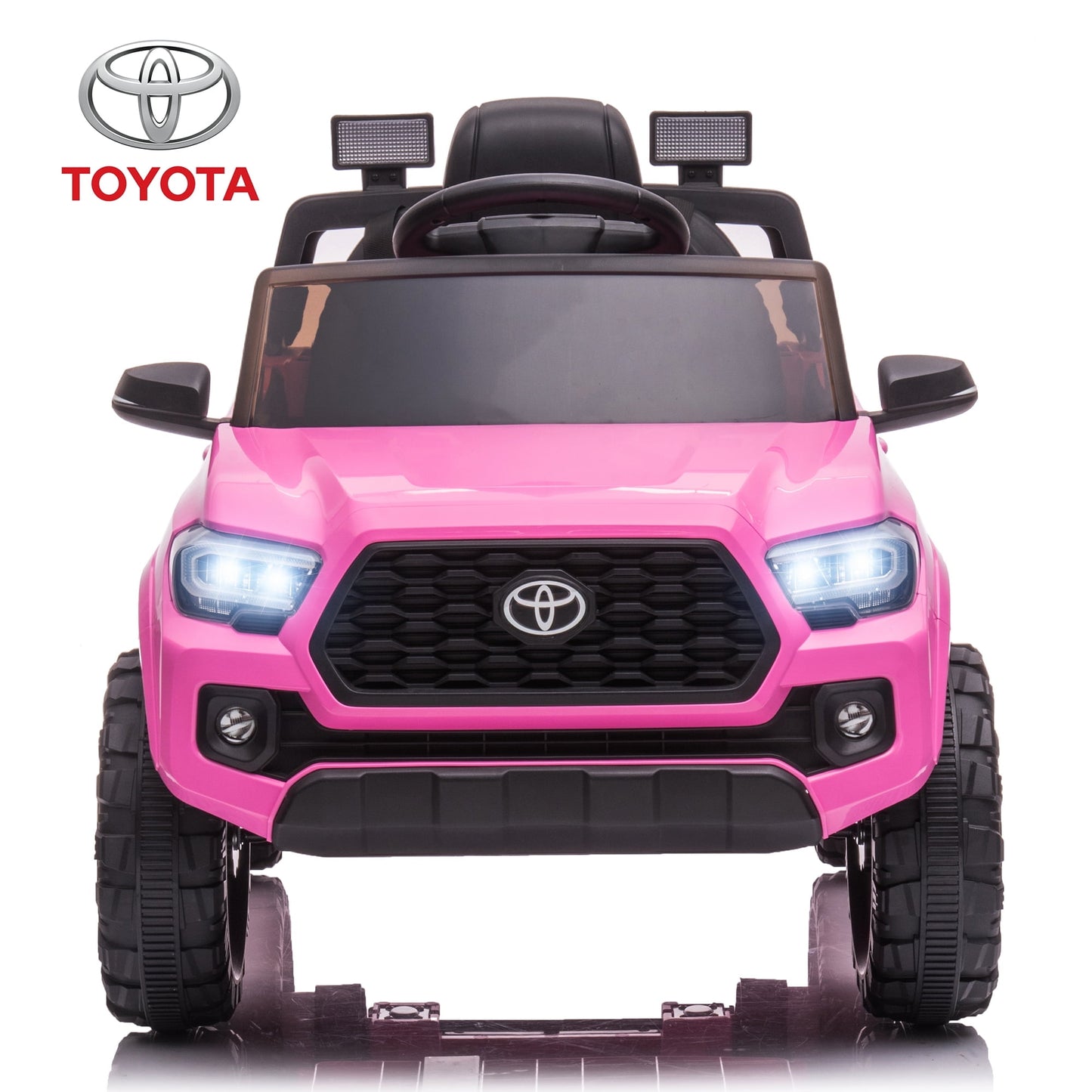 Licensed Toyota Tacoma Electric Ride on Vehicle for Kids, 12V Powered Ride on Car Toys with Remote Control, LED Lights, MP3 Player, Green