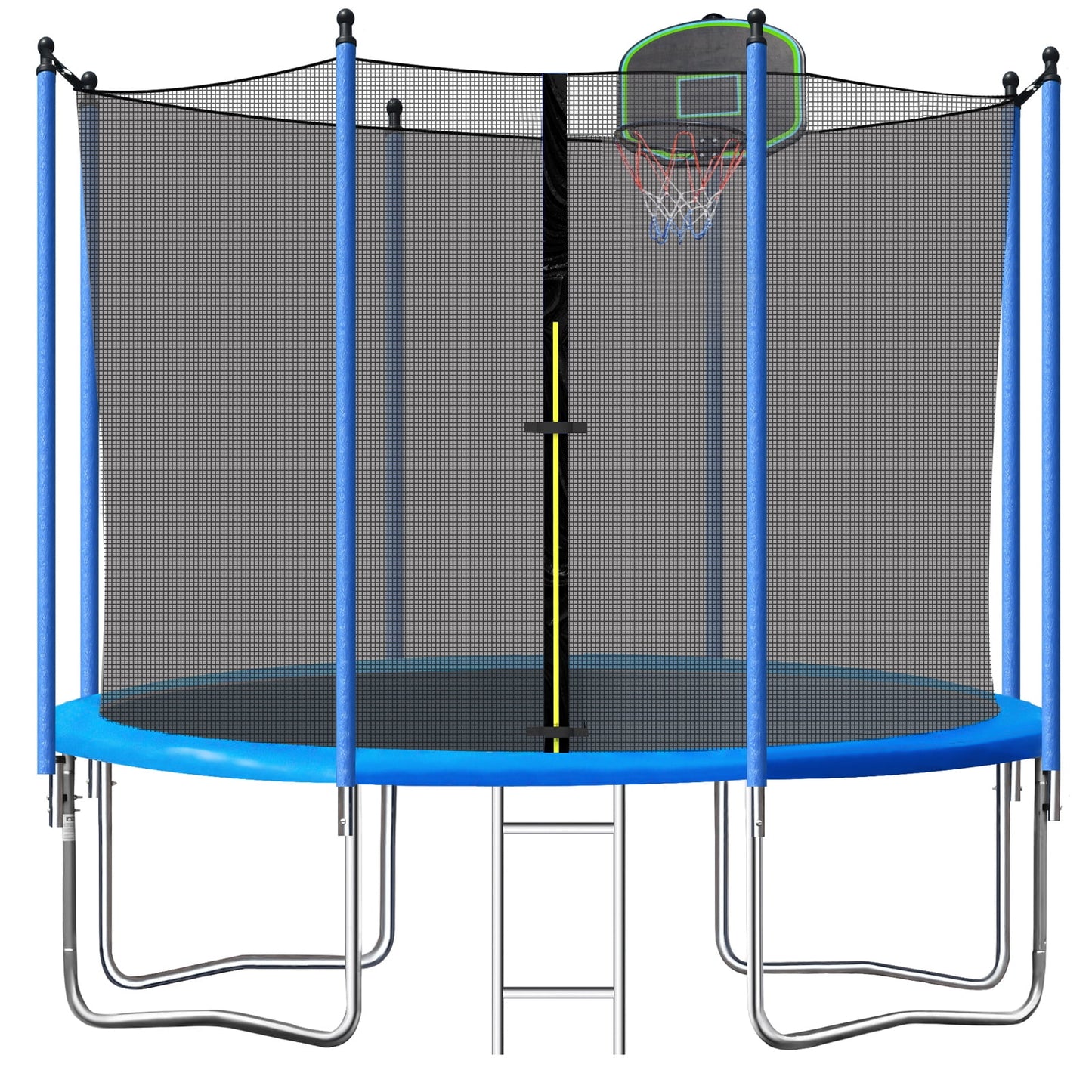SEGMART 12FT Trampoline for Kids with Basketball Hoop and Enclosure Net/Ladder, Blue