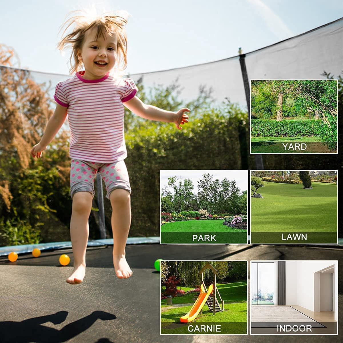 Doufit 10FT Trampoline Jump Recreational Backyard Trampolines Weight Capacity 330LBS with Safe Enclosure Net for 3-4 Kids Adults Indoor Outdoor