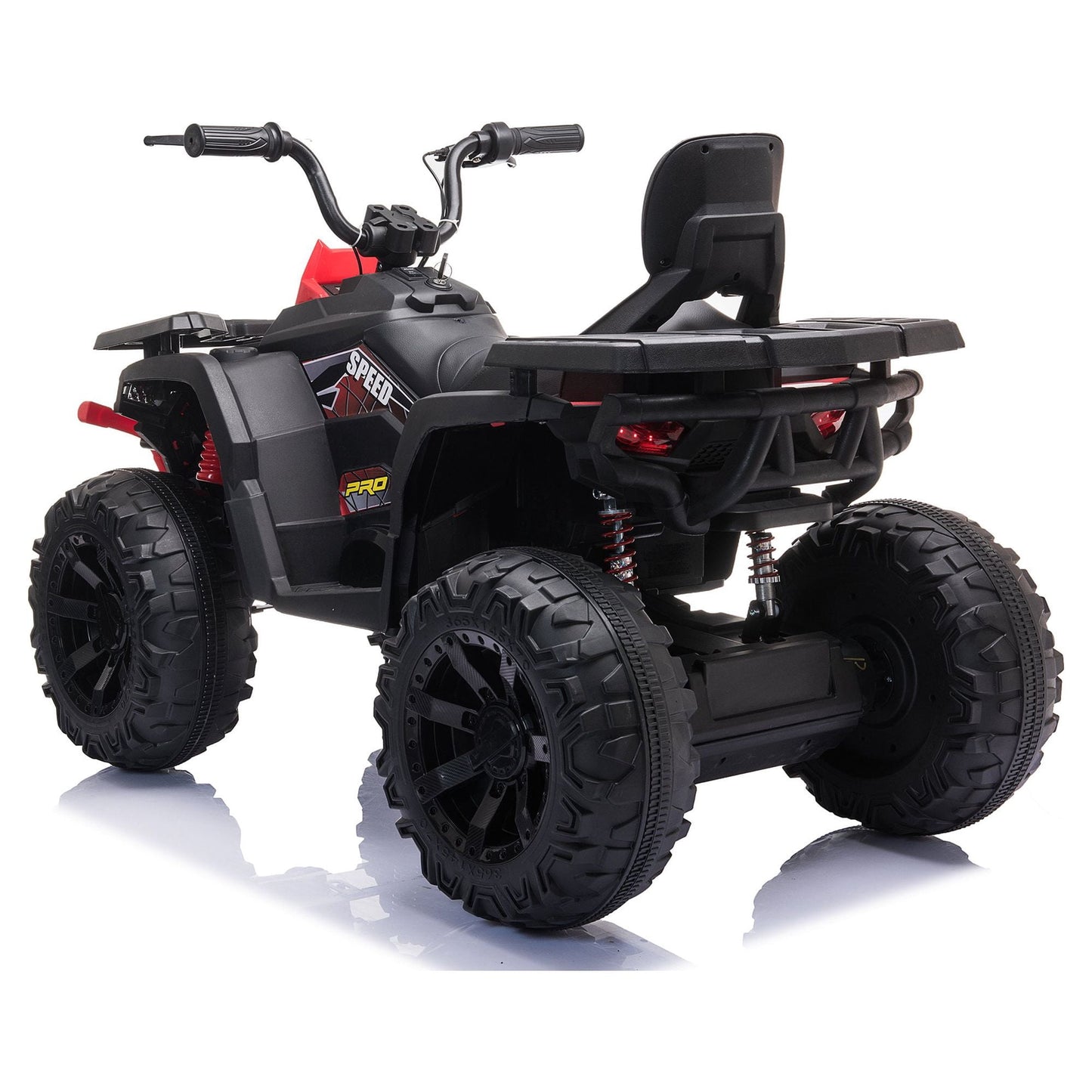 24V Kids Ride-on Electric ATV with 2 Seater,4-Wheeler Quad Car Toy w/ 2* 200W Motor 9AH Battery Powered,4.9Mph Max Speed,LED Lights Spring Suspension for Boys & Girls,Red