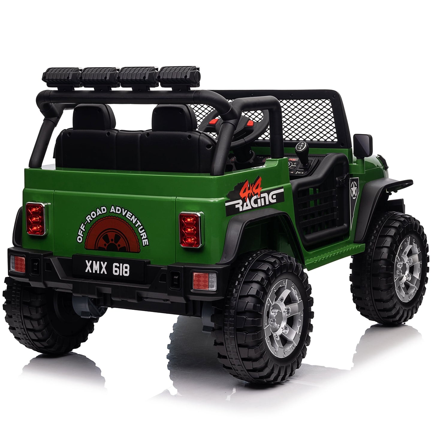 Joyracer 24V Kids Ride on Truck Car with Remote Control & 2 Seater, 2*200W Motor, 9 AH Battery Powered Toy Car w/ Spring Suspension, 4 Large Wheels, 3 Speeds, LED Lights, Bluetooth Music, Black
