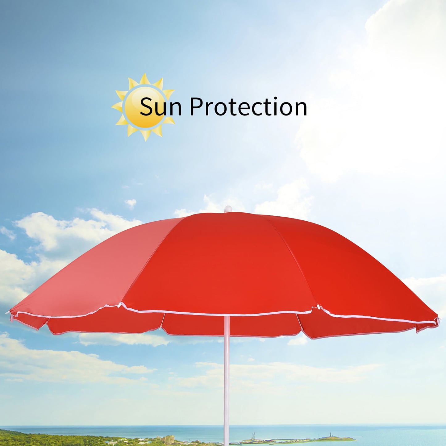 Costway Portable Folding Picnic Double Chair W/Umbrella Table Cooler Beach Camping Chair