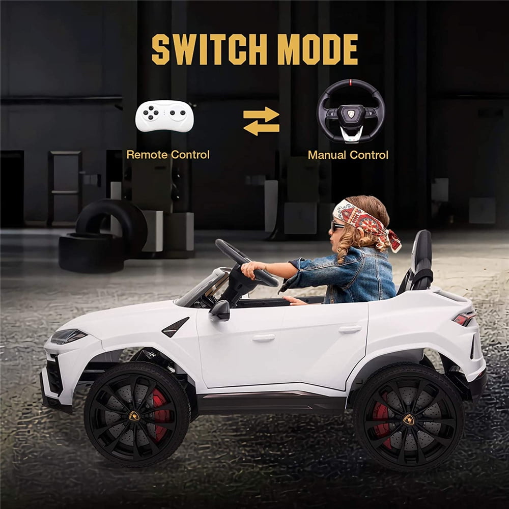 Lamborghini Urus 12V Electric Powered Ride on Car Toys for Girls Boys, Black Kids Electric Vehicles Ride on Toys with Remote Control, Foot Pedal, MP3 Player and LED Headlights, CL61