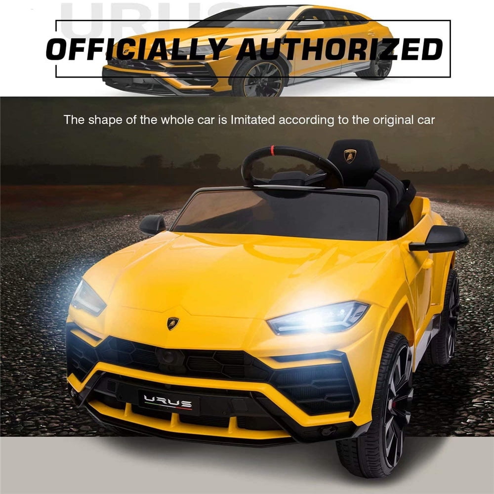 Lamborghini Urus 12V Electric Powered Ride on Car Toys for Girls Boys, Black Kids Electric Vehicles Ride on Toys with Remote Control, Foot Pedal, MP3 Player and LED Headlights, CL61