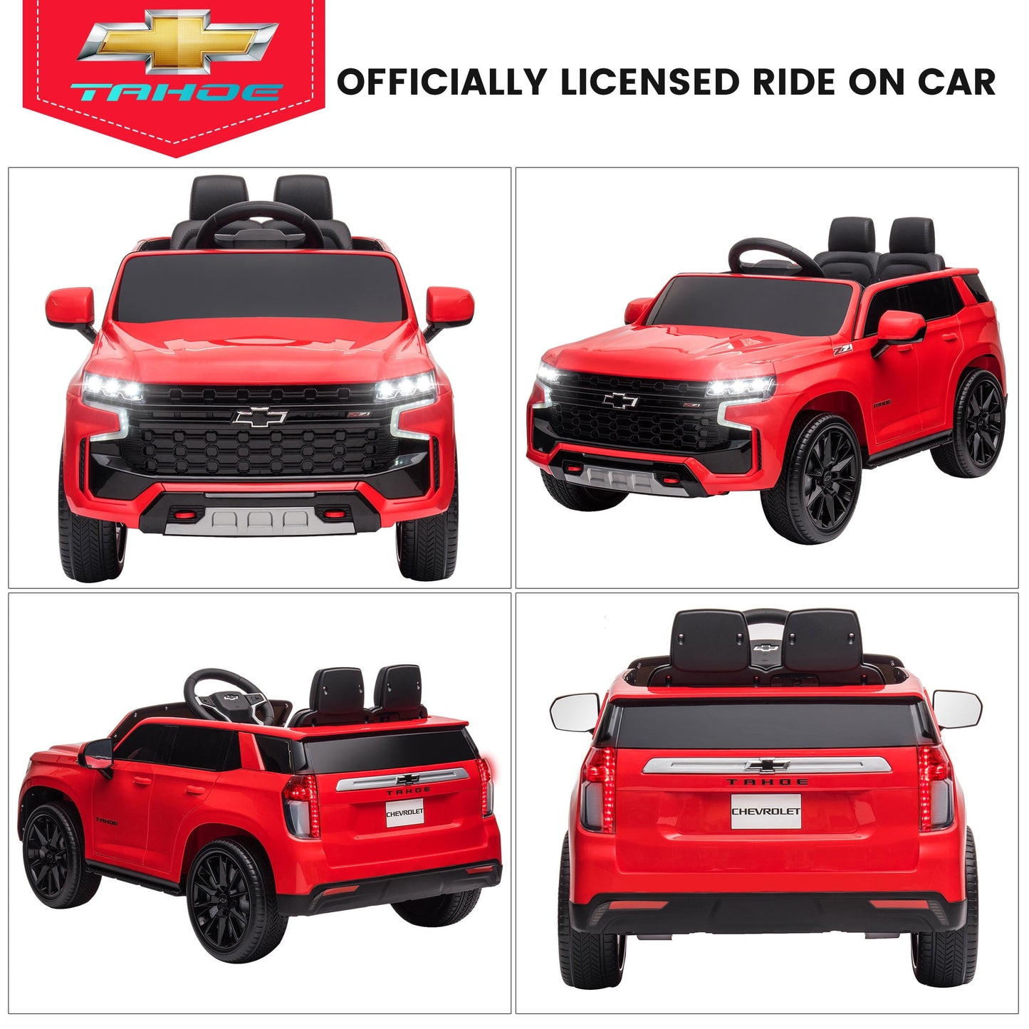 Kids Ride on Car, 12V Powered Ride on Toy with Remote Control, 4 Wheels Suspension, Safety Belt, MP3 Player, LED Lights, Electric Vehicles for 3-5 Years Boys Girls, Black