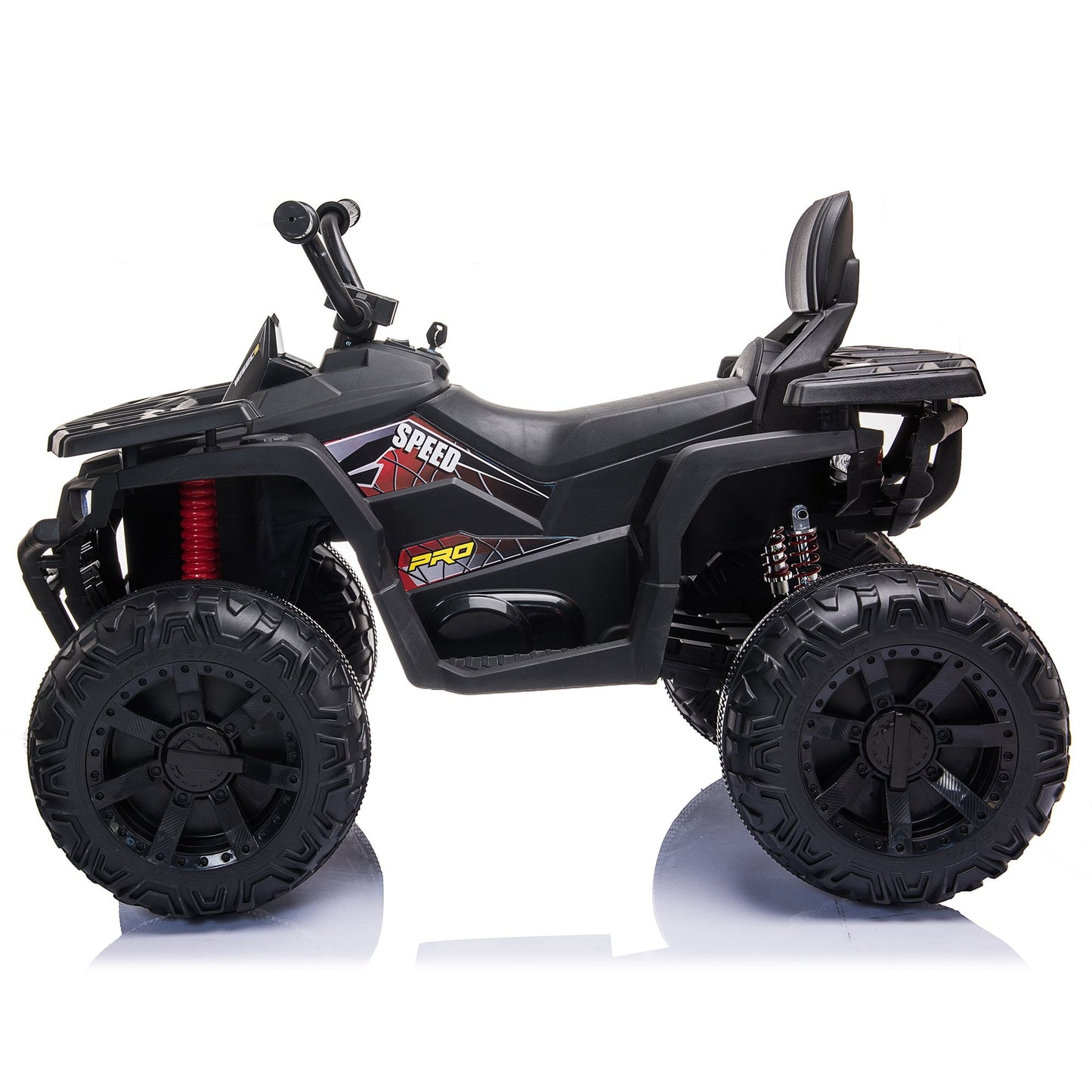 24V Kids Ride-on Electric ATV with 2 Seater,4-Wheeler Quad Car Toy w/ 2* 200W Motor 9AH Battery Powered,4.9Mph Max Speed,LED Lights Spring Suspension for Boys & Girls,Red