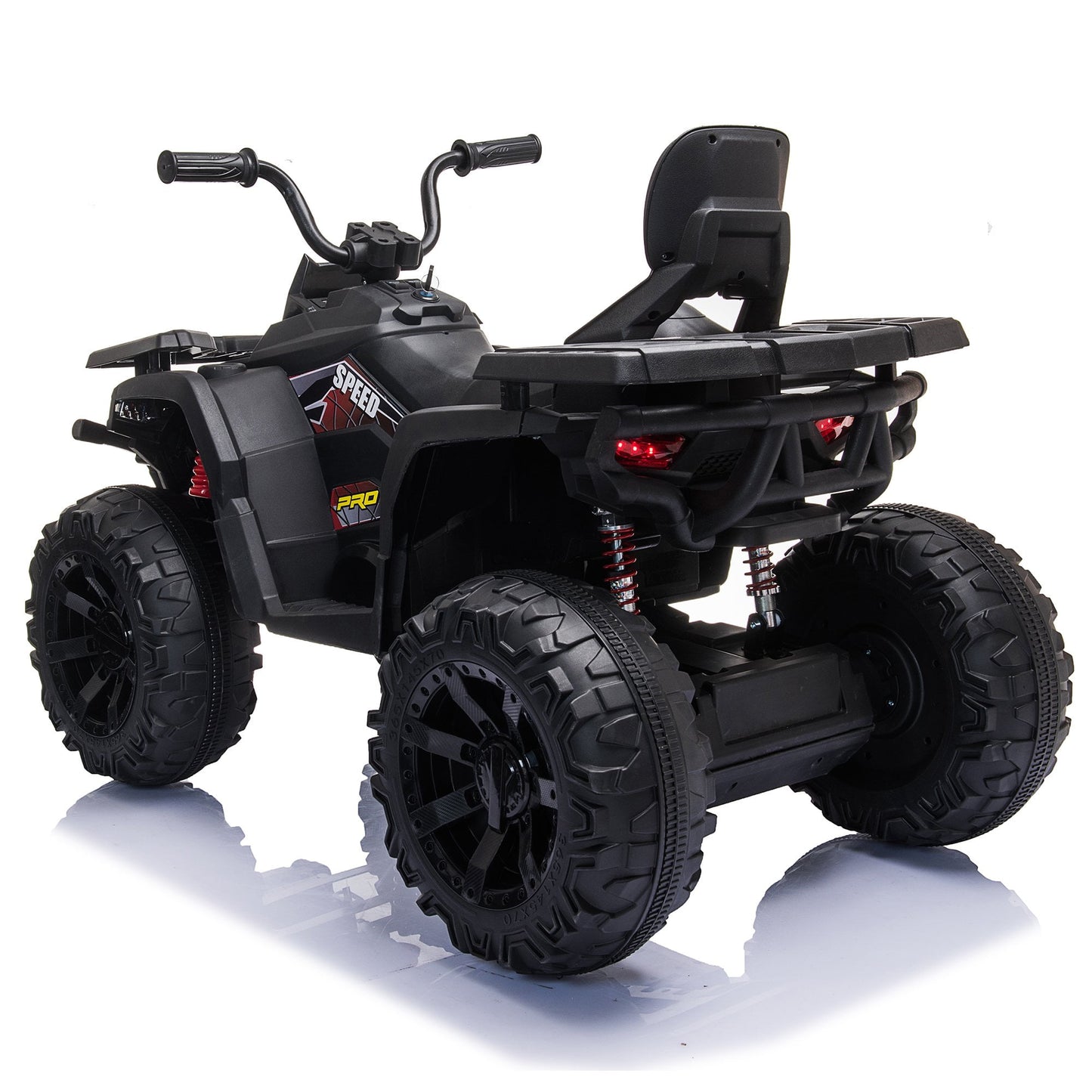24V Kids Ride-on Electric ATV with 2 Seater,4-Wheeler Quad Car Toy w/ 2* 200W Motor 9AH Battery Powered,4.9Mph Max Speed,LED Lights Spring Suspension for Boys & Girls,Red