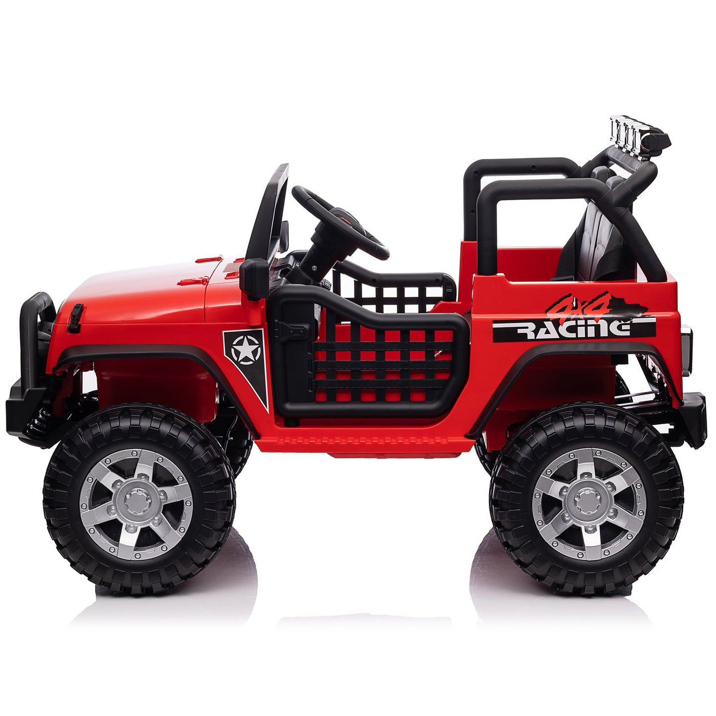 Joyracer 24V Kids Ride on Truck Car with Remote Control & 2 Seater, 2*200W Motor, 9 AH Battery Powered Toy Car w/ Spring Suspension, 4 Large Wheels, 3 Speeds, LED Lights, Bluetooth Music, Black