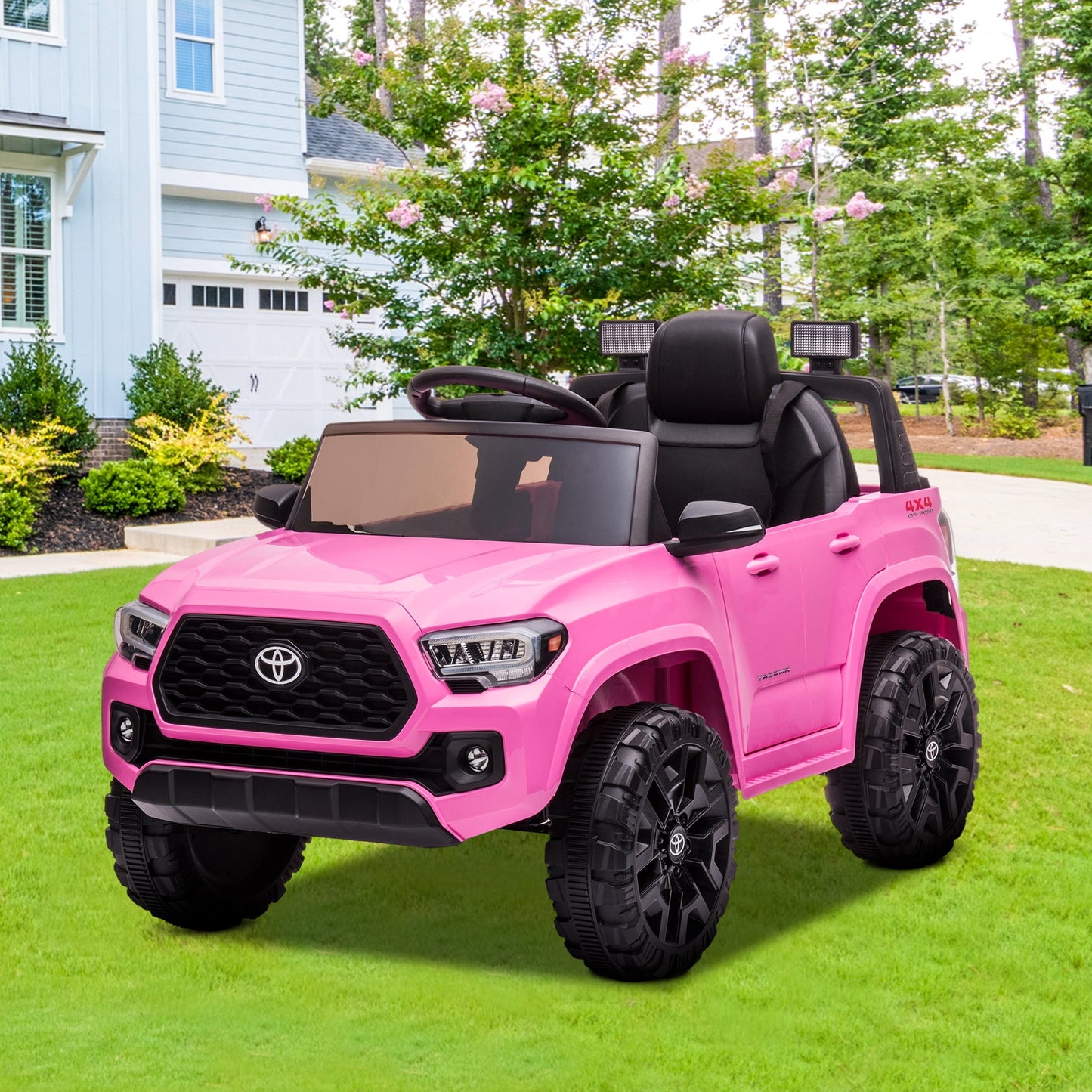 Licensed Toyota Tacoma Electric Ride on Vehicle for Kids, 12V Powered Ride on Car Toys with Remote Control, LED Lights, MP3 Player, Green