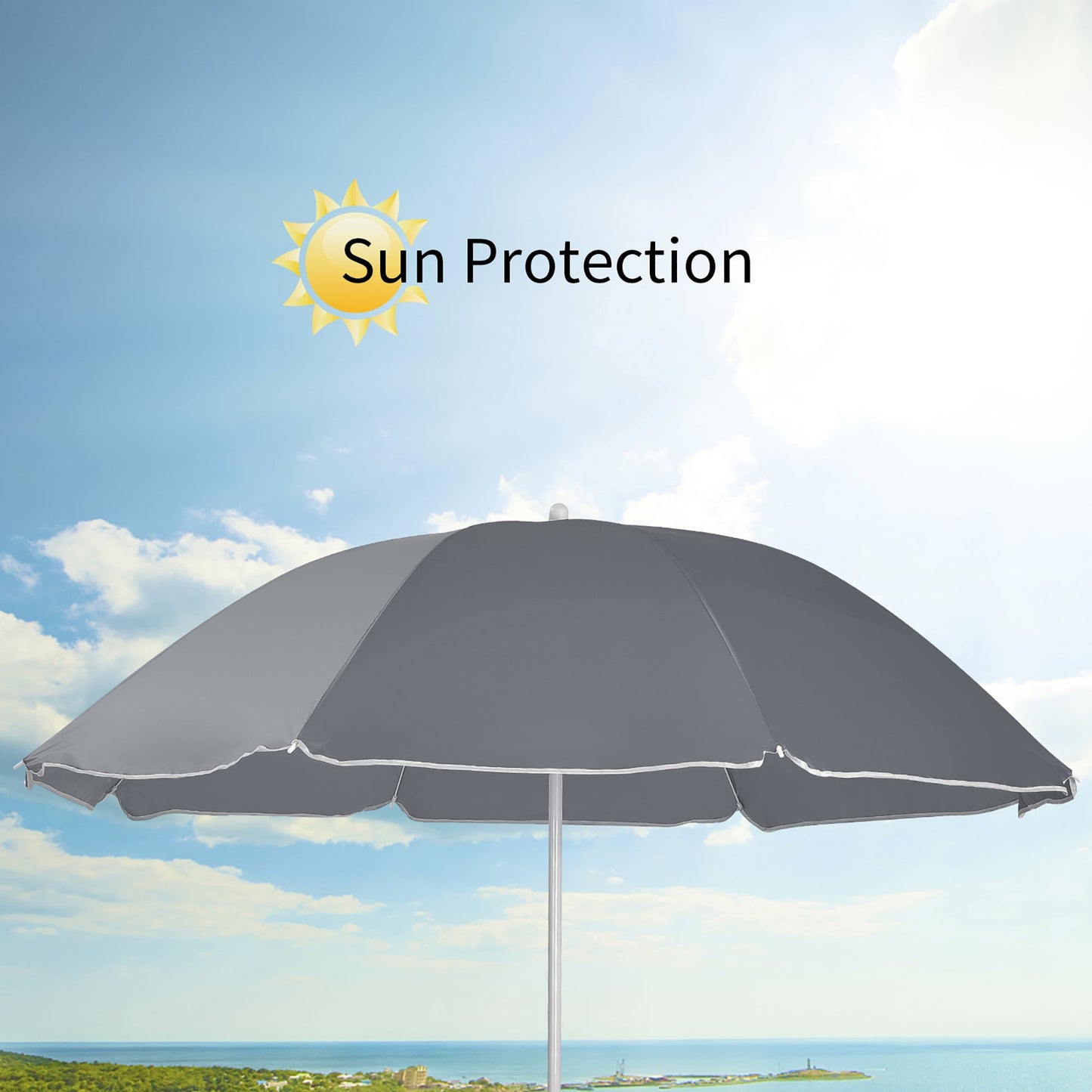 Costway Portable Folding Picnic Double Chair W/Umbrella Table Cooler Beach Camping Chair