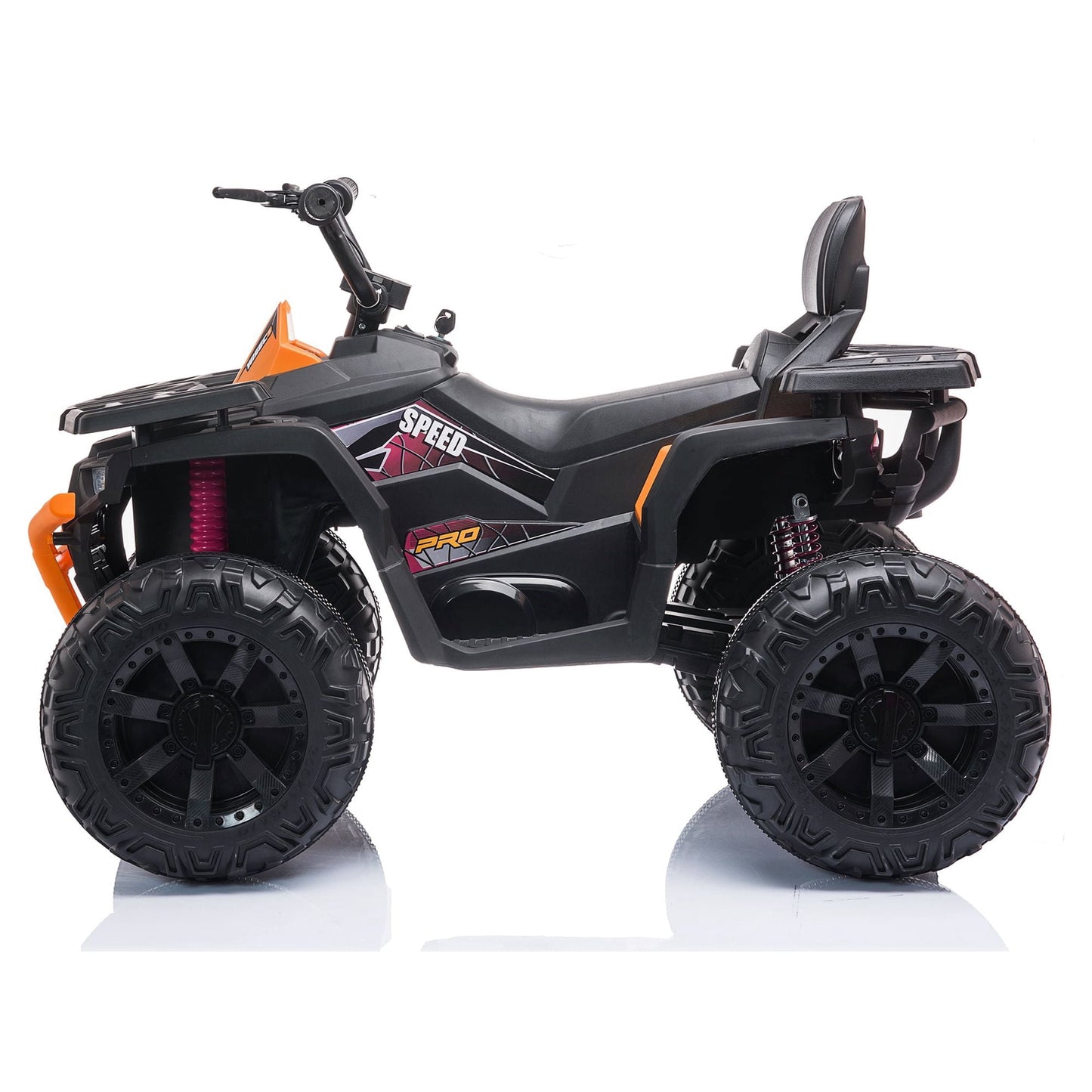 Joyracer 24V Kids Ride on ATV with 2 Seater, 2* 200W Motor 9AH Battery Powered Electric Car w/ LED Lights, High & Low Speed, Music, Suspension, 24 Volt Ride on Toy 4 Wheeler Quad for Boys Girls,Black