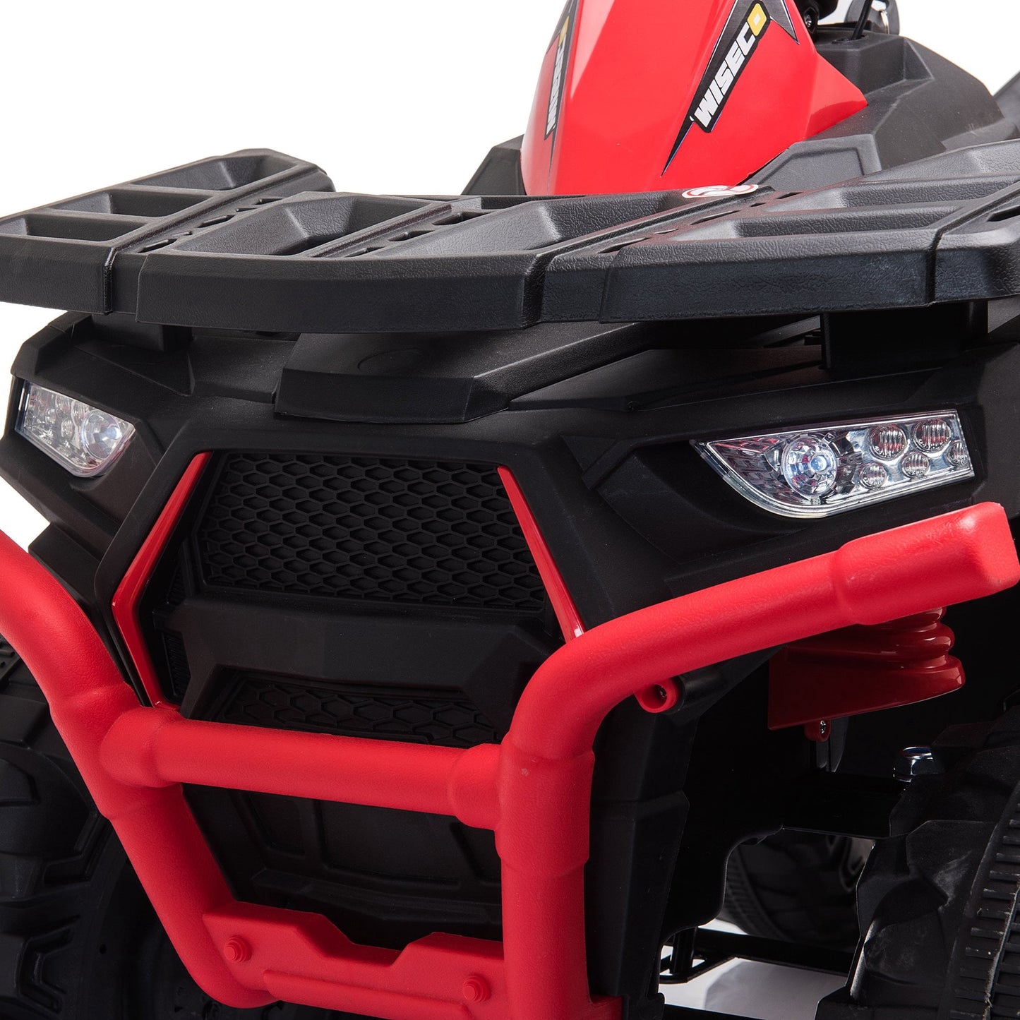 24V Kids Ride-on Electric ATV with 2 Seater,4-Wheeler Quad Car Toy w/ 2* 200W Motor 9AH Battery Powered,4.9Mph Max Speed,LED Lights Spring Suspension for Boys & Girls,Red