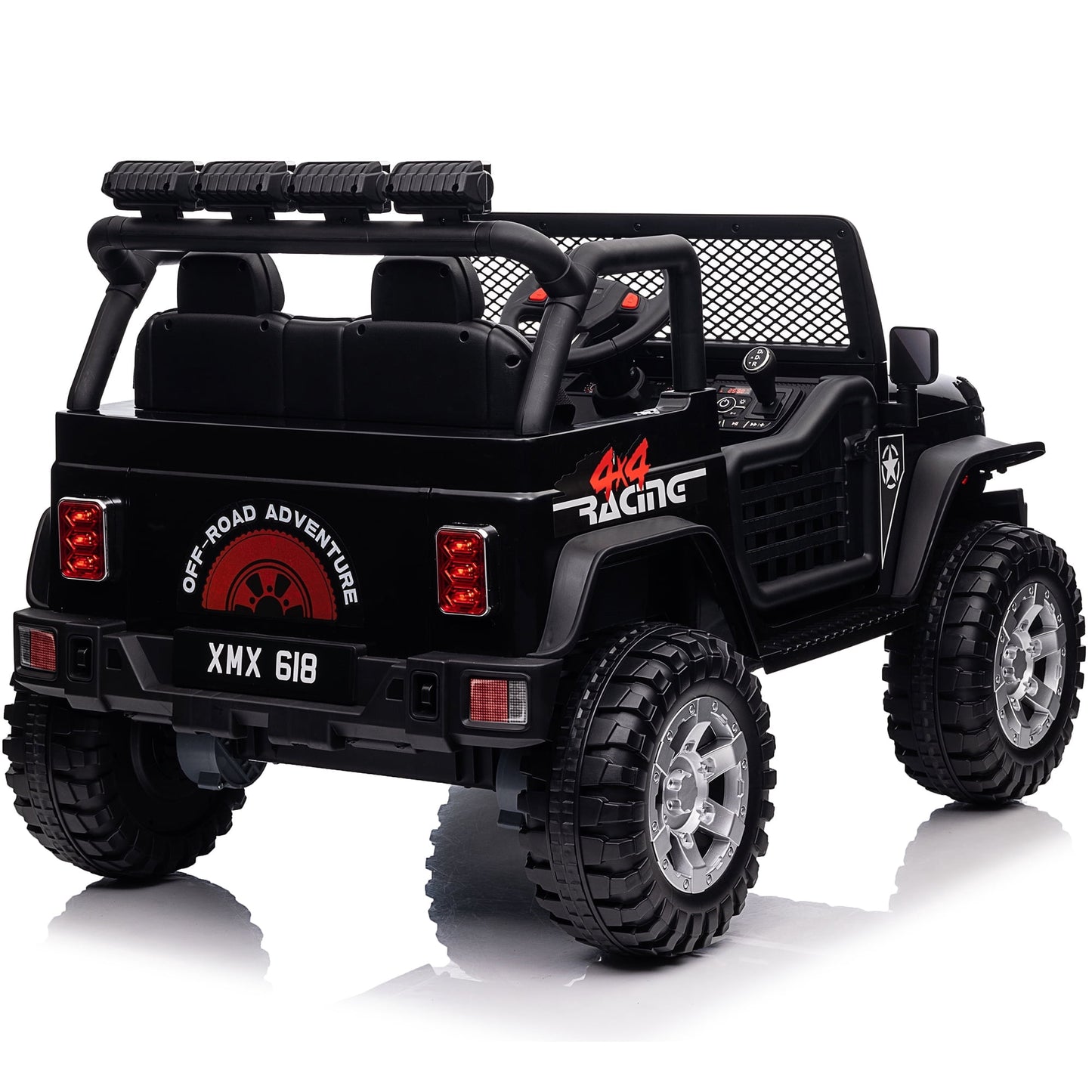 Joyracer 24V Kids Ride on Truck Car with Remote Control & 2 Seater, 2*200W Motor, 9 AH Battery Powered Toy Car w/ Spring Suspension, 4 Large Wheels, 3 Speeds, LED Lights, Bluetooth Music, Black