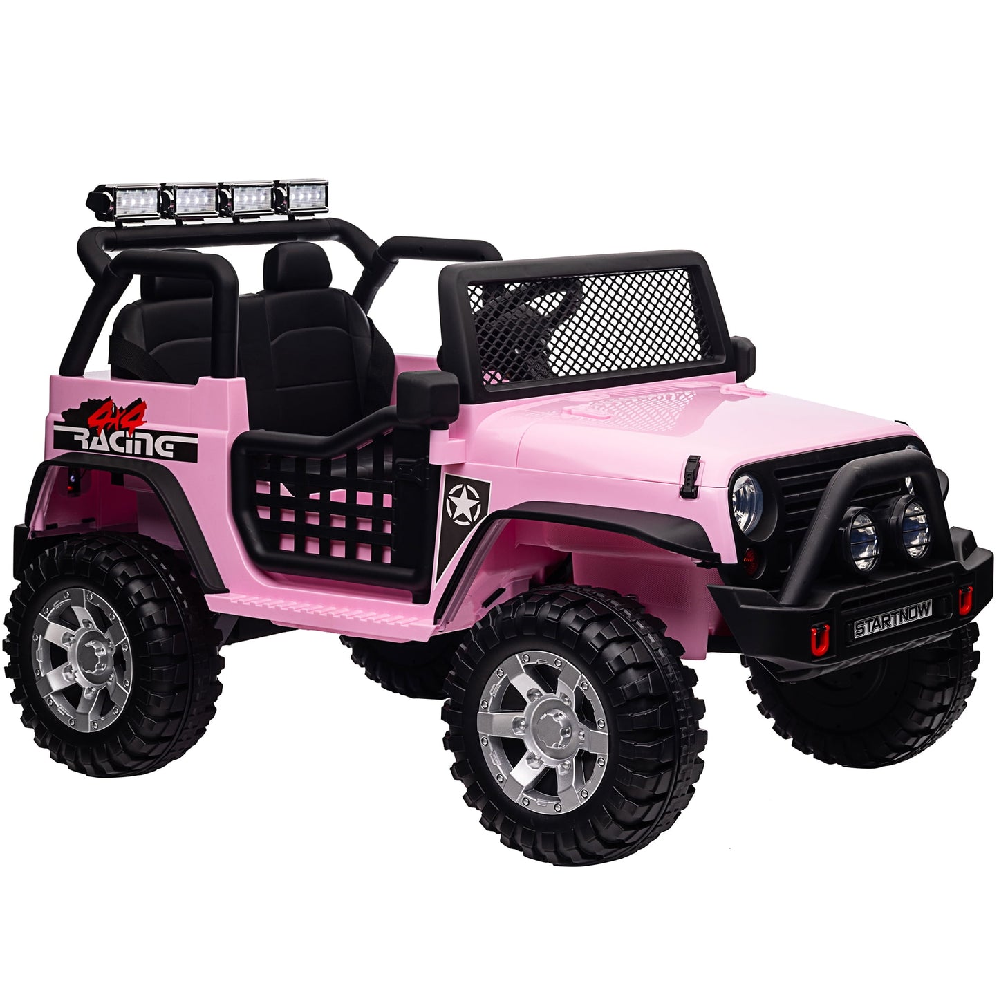 Joyracer 24V Kids Ride on Truck Car with Remote Control & 2 Seater, 2*200W Motor, 9 AH Battery Powered Toy Car w/ Spring Suspension, 4 Large Wheels, 3 Speeds, LED Lights, Bluetooth Music, Black