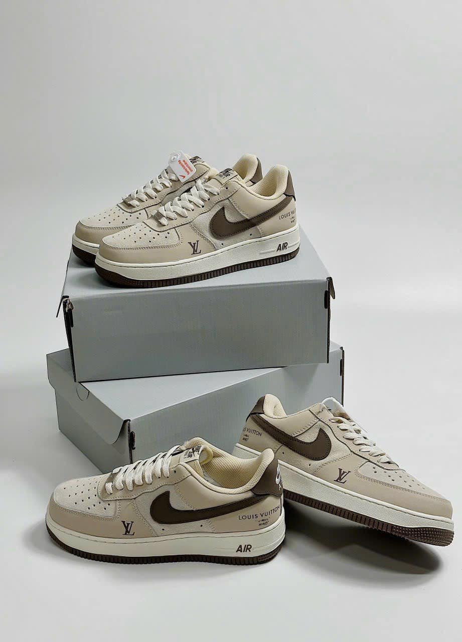 Louis Vuitton x Nike Air Force 1 Cream Mocha Edition