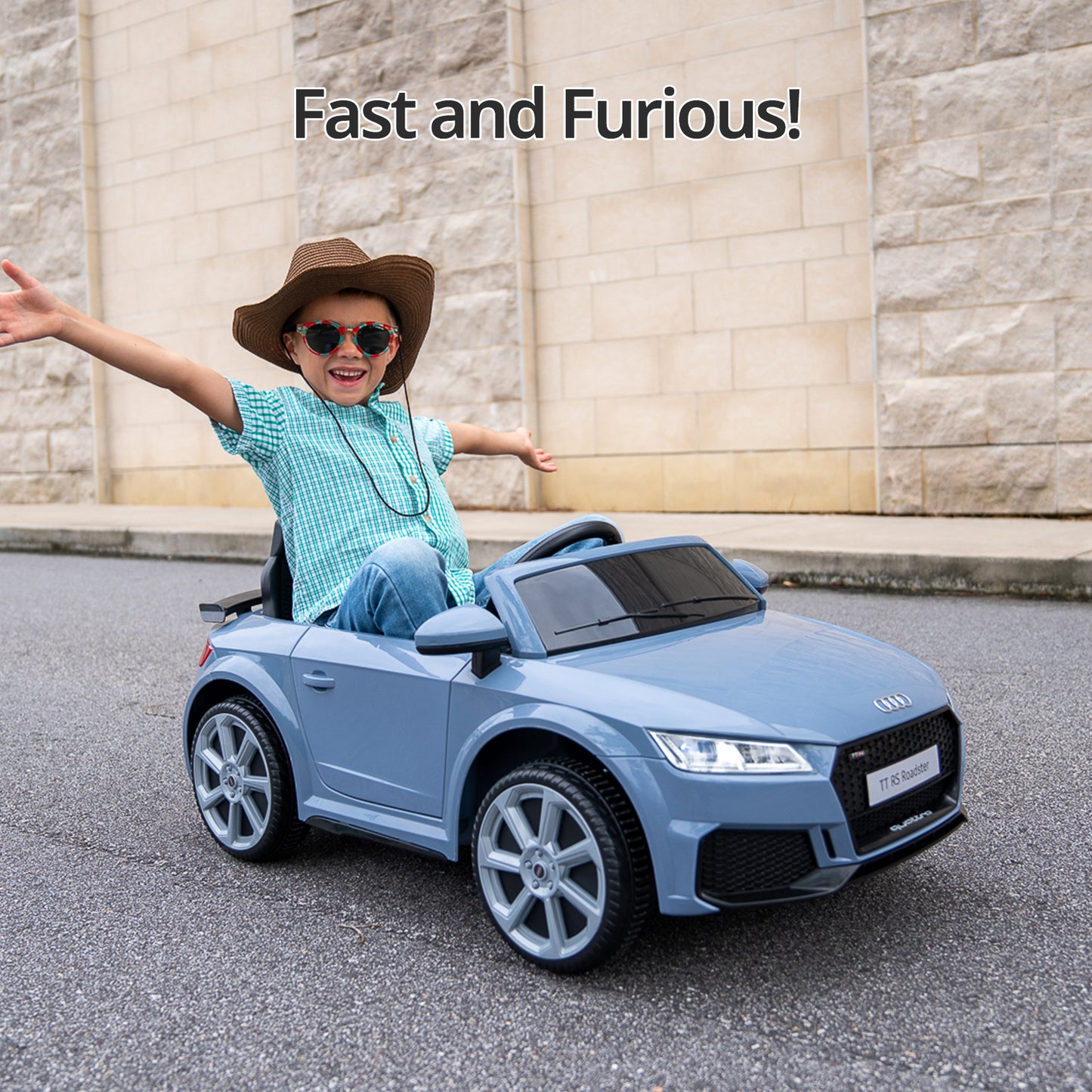 Hikiddo Electric Ride on Car for Kids, Licensed Audi 12V 7Ah Kids Ride-on Toy for Toddlers 2-5 Girl with Remote, Bluetooth - Pink