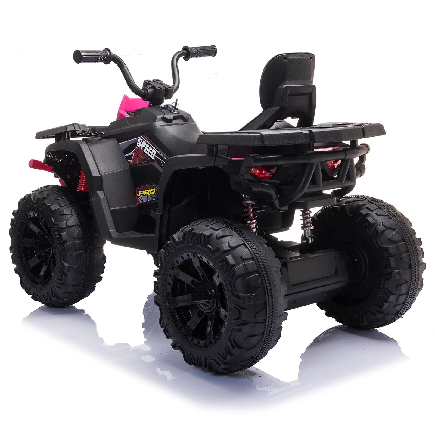 24V Kids Ride-on Electric ATV with 2 Seater,4-Wheeler Quad Car Toy w/ 2* 200W Motor 9AH Battery Powered,4.9Mph Max Speed,LED Lights Spring Suspension for Boys & Girls,Red