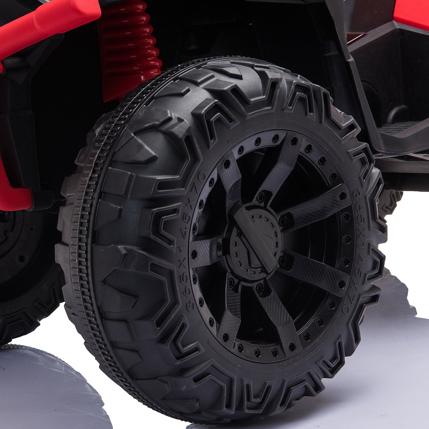 24V Kids Ride-on Electric ATV with 2 Seater,4-Wheeler Quad Car Toy w/ 2* 200W Motor 9AH Battery Powered,4.9Mph Max Speed,LED Lights Spring Suspension for Boys & Girls,Red