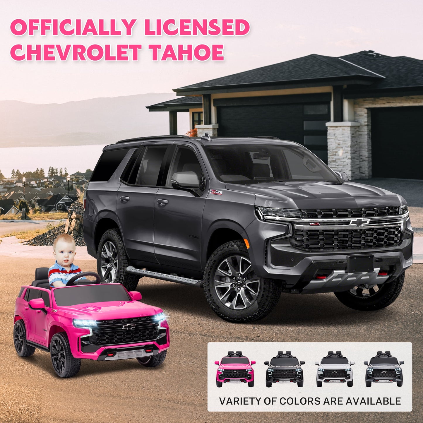 Kids Ride on Car, 12V Powered Ride on Toy with Remote Control, 4 Wheels Suspension, Safety Belt, MP3 Player, LED Lights, Electric Vehicles for 3-5 Years Boys Girls, Black